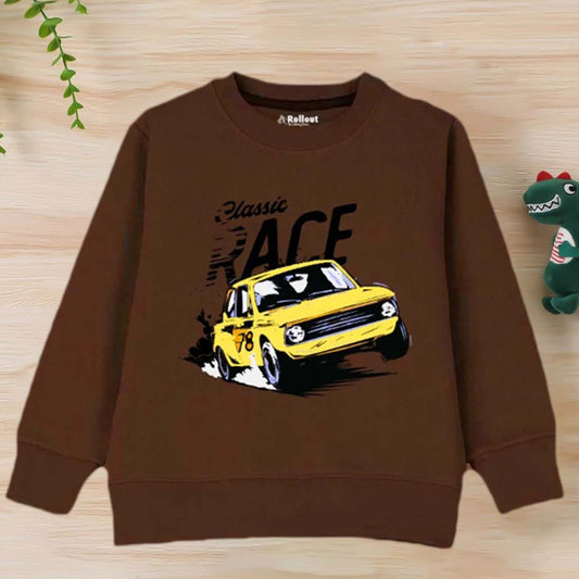 ROLL OUT Car Race Brown Sweatshirt