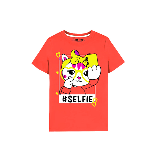 Red Selfie Kids T Shirt