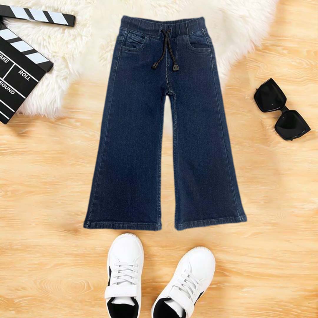 ROLLOUT Girls dark blue denim flapper jeans