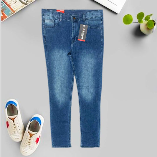 Lady slim fit medium blue denim jeans