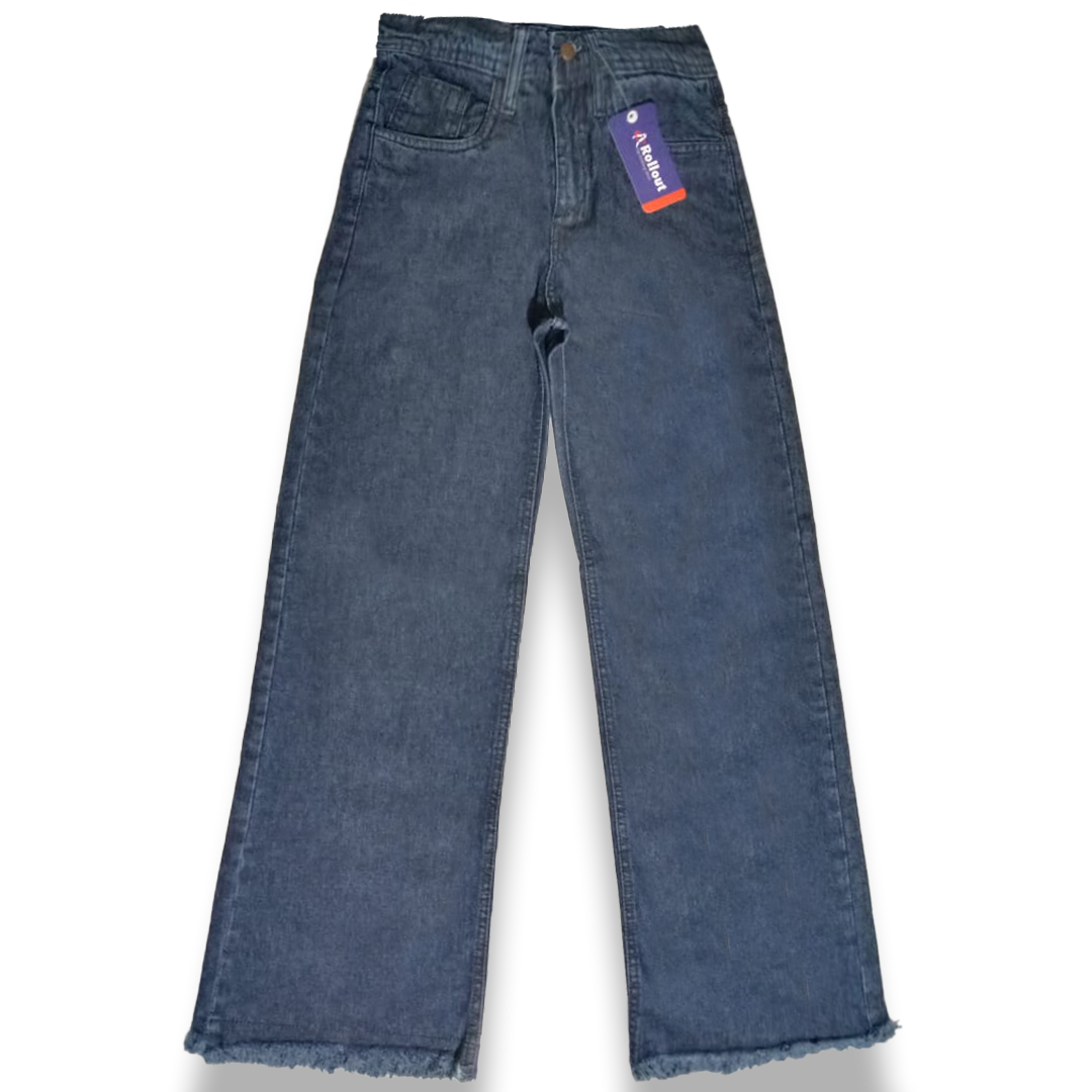 ROLLOUT Dark blue jeans flared leg flapper